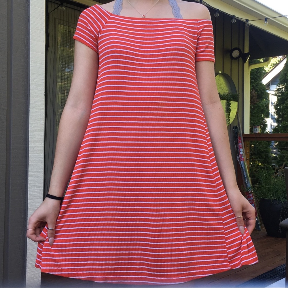 Off the shoulder swing dress